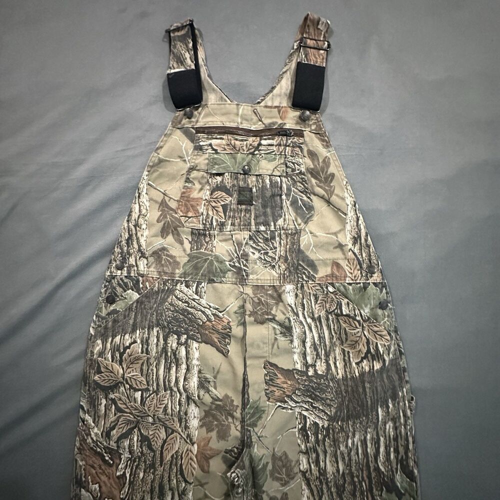 Vintage Liberty Bib Overalls Mens 38 Reg Camo Realtree Hunting Outdoor 2000s